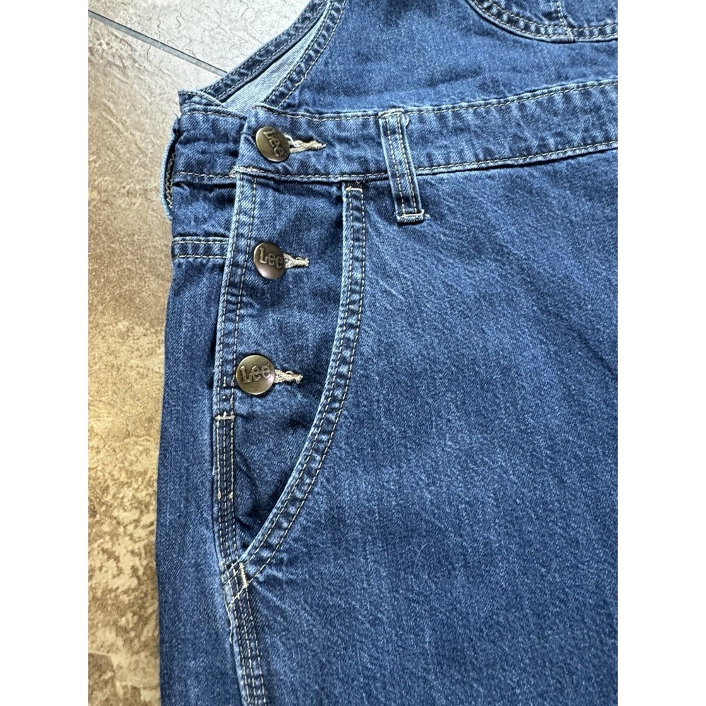 Lee Y2K Women's Denim Bib Overalls Wide Barrel Leg Style Size M - Picture 4 of 12
